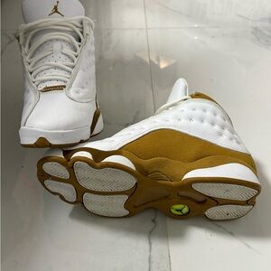 Air Jordan White and Gold Sneakers